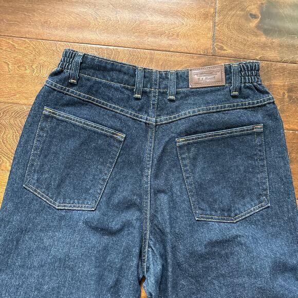 L.L.Bean High Rise Double L Comfort Waist Tapered Jeans Dark Blue Women 12 Pet - Picture 4 of 8